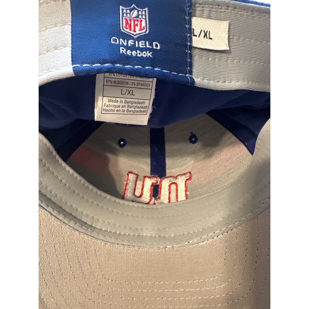 Reebok NFL New York Giants Onfield L/XL Football Cap Pink/Blue Striped Design - Picture 4 of 4